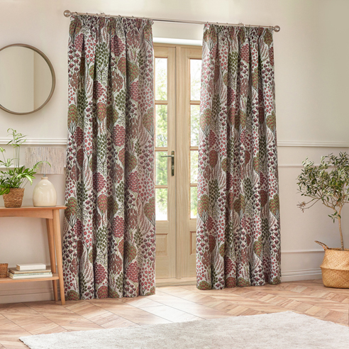 Ophelia Pencil Pleat, Rednut - Ready Made Curtains - Image 3